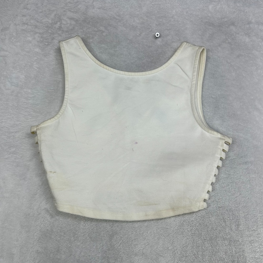 Windsor Sleeveless Crop Top Women's White Back Zip Cage Cutouts Sides Summer
